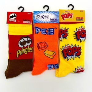 Pops Pringles and Pez socks